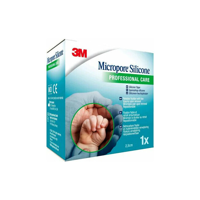 3M Micropore Yeso de silicona 2,5cm x 5m