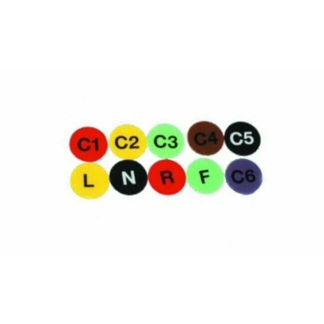 Juego de 10 etiquetas codificadas por colores para los electrodos Strassle