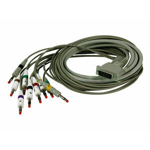 Cable de ECG compatible con Schiller, Custo-med 10 canales con conectores tipo banana 