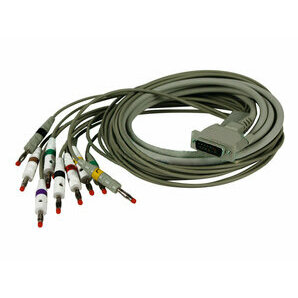 Cable de ECG compatible con Schiller, Custo-med 10 canales con conectores tipo banana